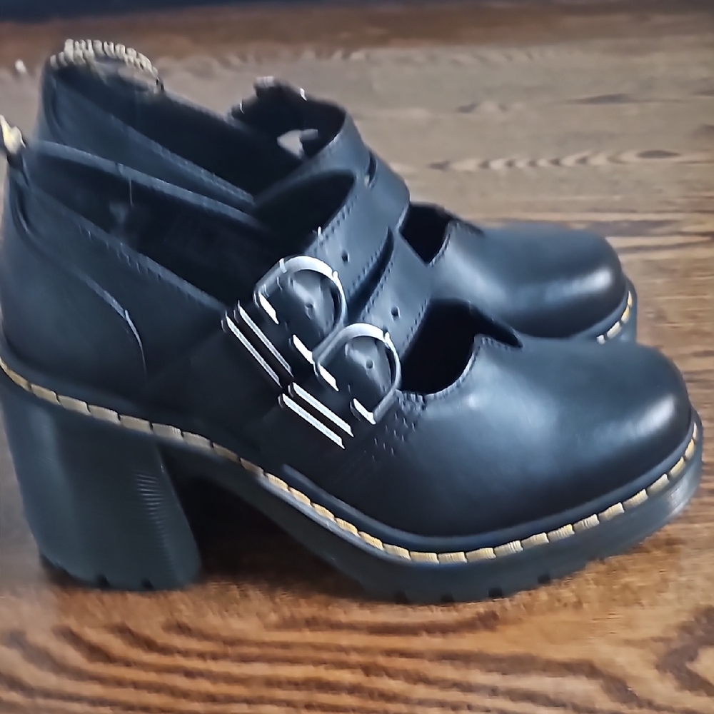 Doc Martebs black Chunky Heel Mary Jane Shoes